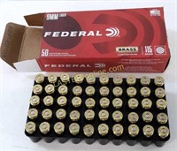 50 rounds Federal 9mm 115 gr FMJ Ammo