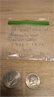Bicentennial Eisenhower Dollar Coin 1776-1976 &