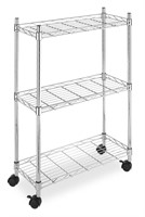 W7019  Whitmor Laundry Cart 3 Tier Chrome