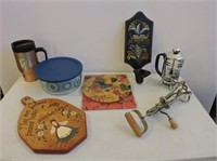 Cutting Board, Vintage Mixer, Coffee Mug, Etc