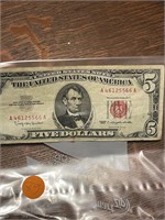 1963 $5 Red Seal