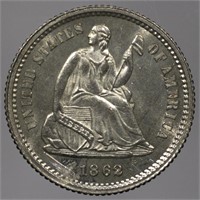 1862-P Seated Liberty Half Dime H10c LUSTER!