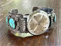 Silver & Turquoise Men's Wristwatch Band