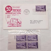 1953 1st Day Issue Trucking Industry + Plate