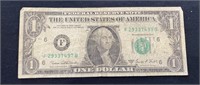 1969D Error $1 Fed. Reserve Note - YELLOW BACK