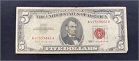 1963 $5 Red Seal Note - Nice Condition
