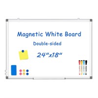 WALGLASS Double-Sided White Board, 24" x 18" Dry E