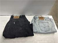 Levi shorts lighter pair are 34W 00L black are