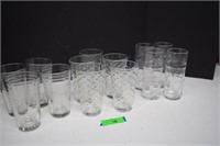 Three Sets of Four Water Glasses