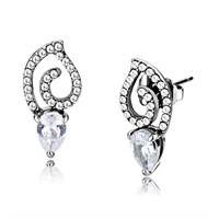 Pear .39ct White Sapphire Post Earrings