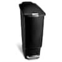 40-Liter Black Plastic Slim Step-On Trash Can