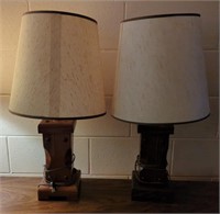 (2) Matching Wooden Lamps