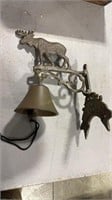 CAST IRON MOOSE THEMED WELCOME BELL