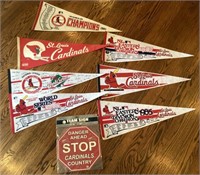 7 Cardinals pennants & team sign
