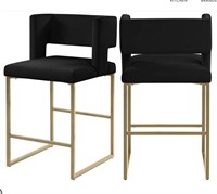 Caleb Velvet Counter Stools Set of 2