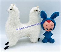 Retro Mattel Stuffed Llama & Bunny Boy
