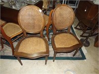 Caned Pillow Back Chairs W/ Reeded Legs