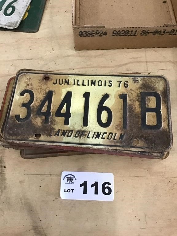 7 PAIRS, 7 SINGLES 1970s LICENSE PLATES