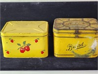 Metal antique bread boxes, Decorwear, Empeco
