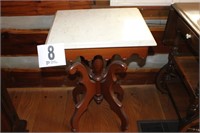 Marble Top End Table 29x18x14.5"