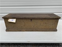 Wooden Tool Box, 35" X 11" X 10".  Tools pictured