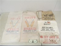 Vintage Advertising Burlap Bags Sacks