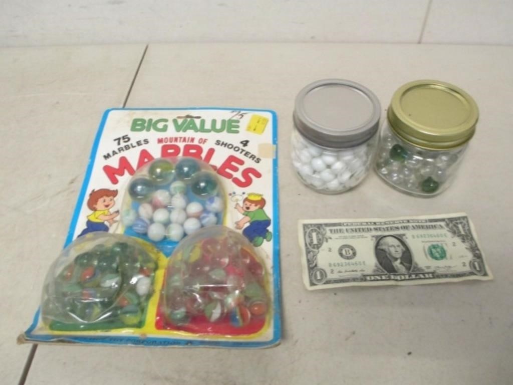 Vintage Marbles & White Sling Shot Ammo - As