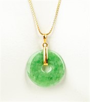 Jewelry 14kt Yellow Gold Jade Necklace