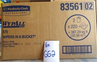 Lot Gg2 6 Cases Wypall Wipers In A Bucket 8356102