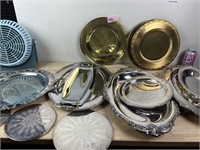 Silver and Gold Serving Trays