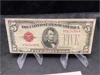 1928 F $5 Red Seal