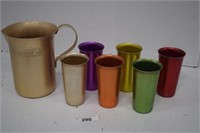 MCM Vintage Aluminum Cups & Pitcher