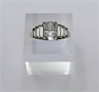 14k Emerald Cut Cubic Zirconia Ring