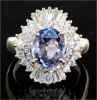 Platinum 4.23 ct GIA Sapphire & Diamond Ring
