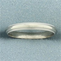 Milgrain Beaded Edge Wedding Ring Band in 14k Whit