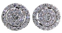 10kt Gold 1.00 ct VS Lab Diamond Halo Earrings