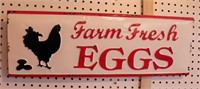 Metal Farm Fresh Eggs wall art