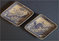 Two Spode blue & white 'Castle' dishes