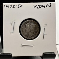 1920-D MERCURY SILVER DIME