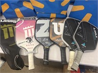 Lot of (7) Assorted Paddles for Pickle Ball Used