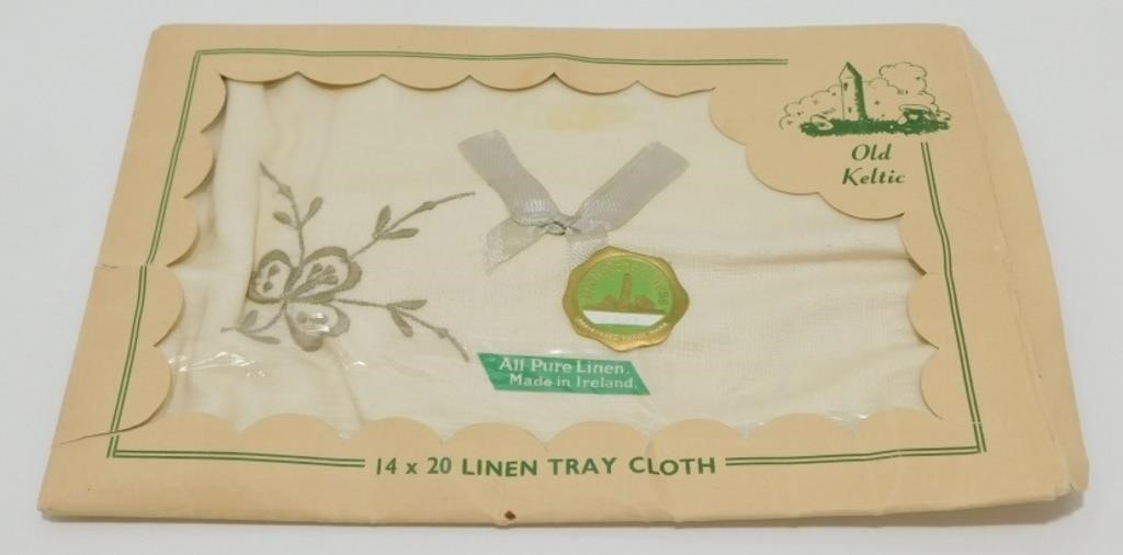 Vintage New Old Stock Old Keltic Linen Tray Cloth