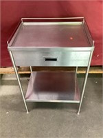 Rolling, stainless steel work table