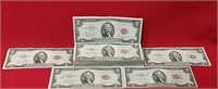 One Hundred Four 1963 Red Seal Two Dollar Bills
