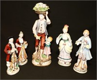 Japanese porcelain figurines 3 on right have chips