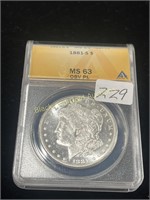 1881-S Silver Morgan Dollar MS 63