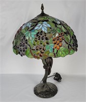 Tiffany Style Parrot On Tree Table Lamp
