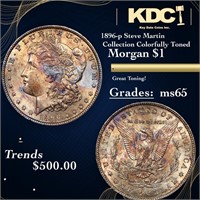 1896-p Morgan Dollar Steve Martin Collection Rainb