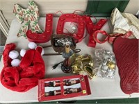 Lot Christmas decor, pillows