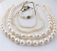 Pearl Necklaces and Bracelet