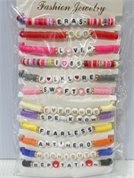 Two packs of Taylor Swift stretchy bracelets